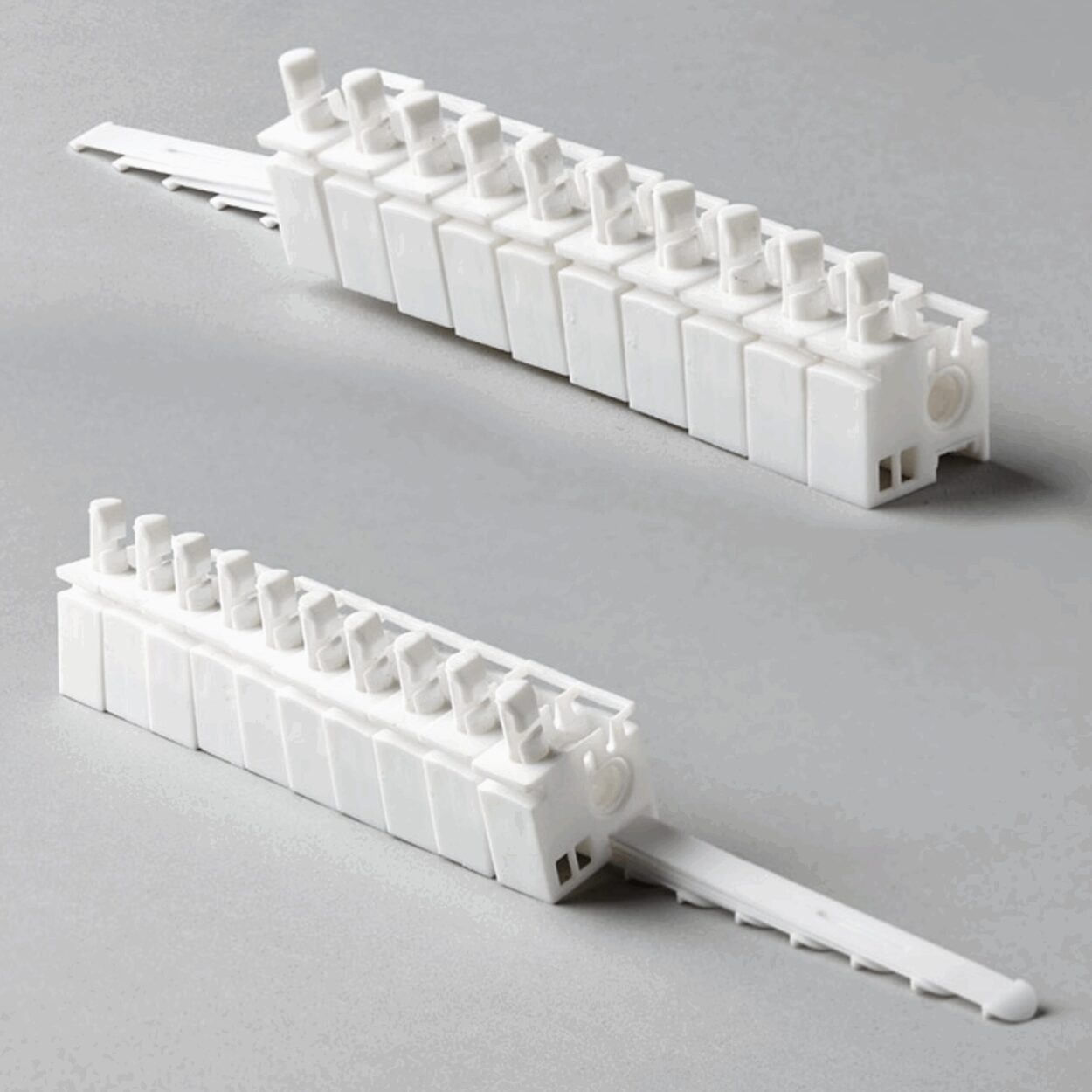 10 x 3.5 SPLIT  Carrier Trucks (White Plastic) (5 Left