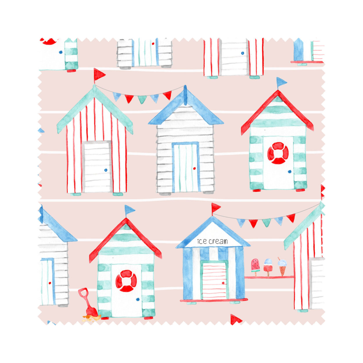 Beach Huts Blush Blackout - Image 5