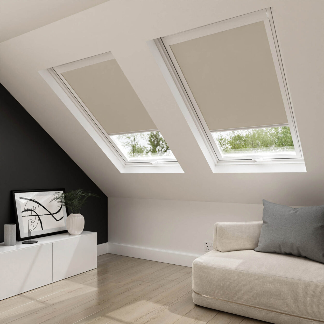 Beige Blackout Blind for Velux
