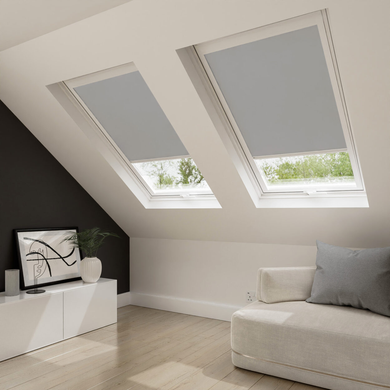 Bella Grey Whisper Blind For Velux