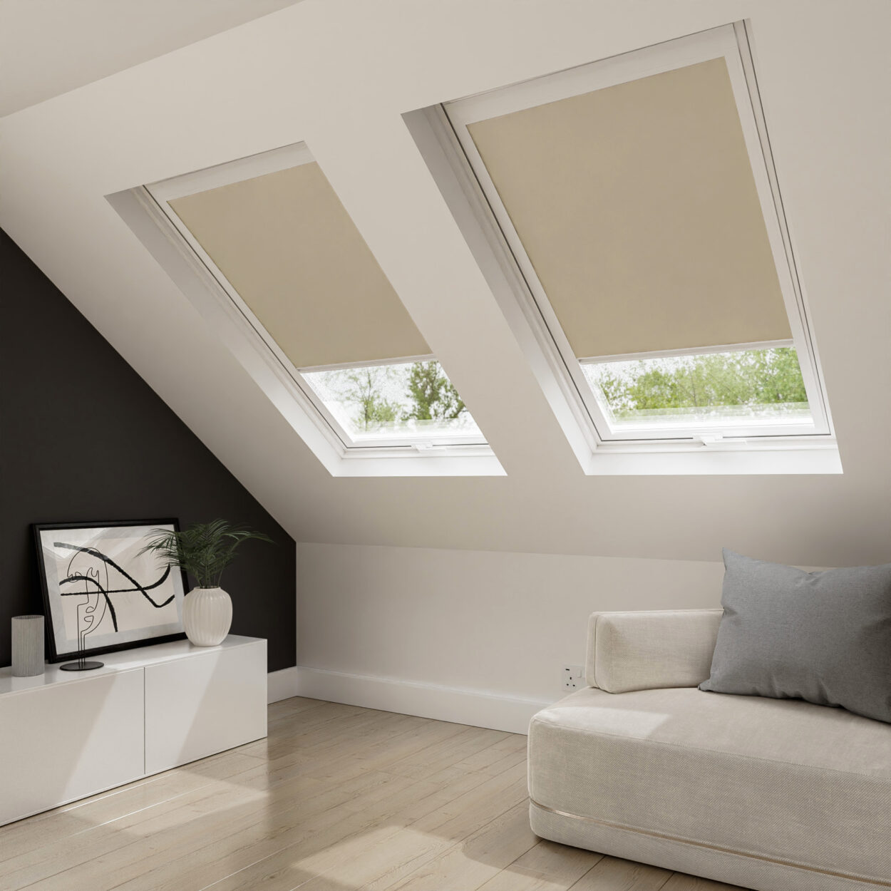 Bella Hessian Blind For Velux