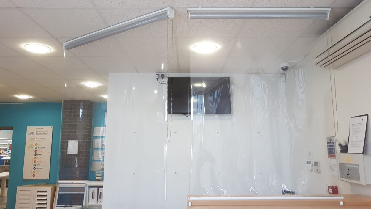 Clear Transparent PVC COVID-19 Roller Blind - Image 2