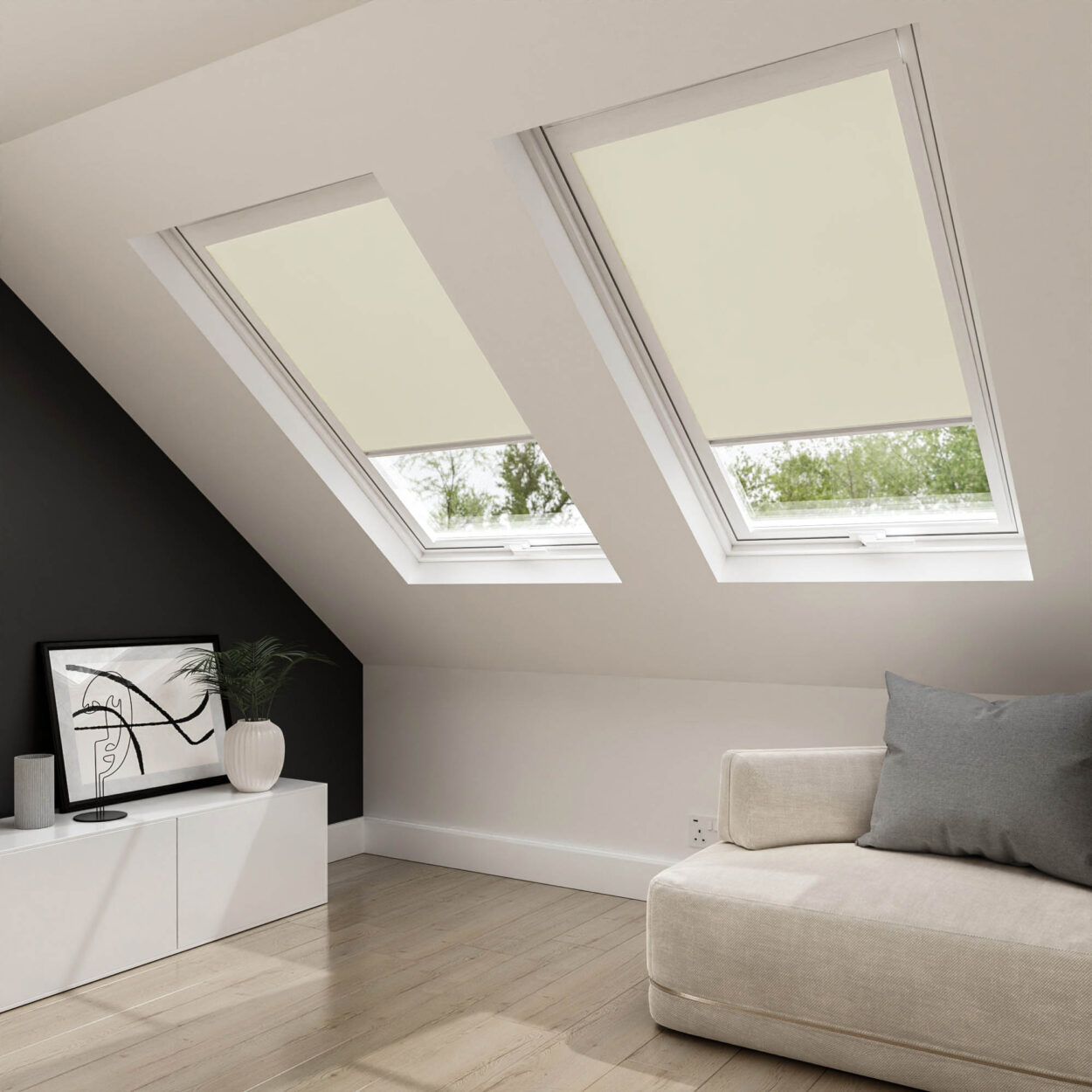 Cream Blackout Blind for Velux