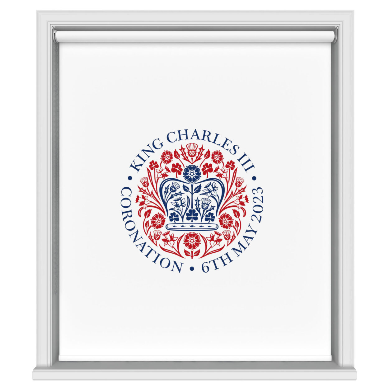 King Charles Coronation 2023 Emblem Red & Blue