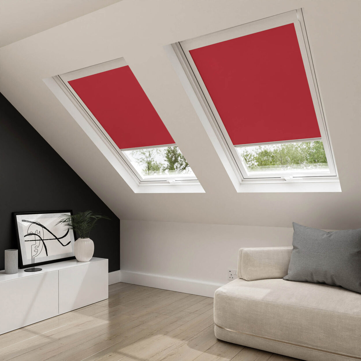 Lava Red Blackout Blind for Velux