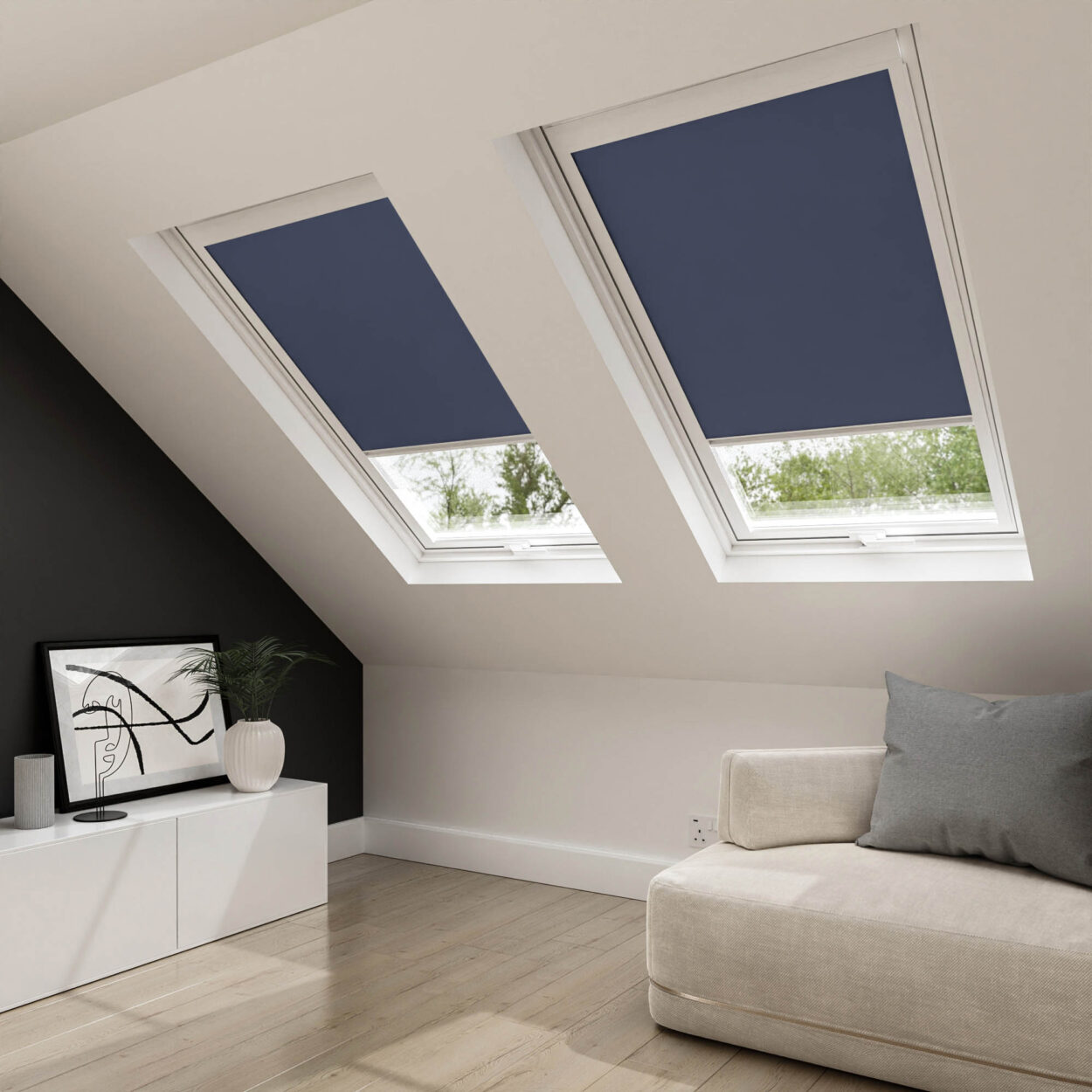 Navy Blue Blackout Blind for Velux