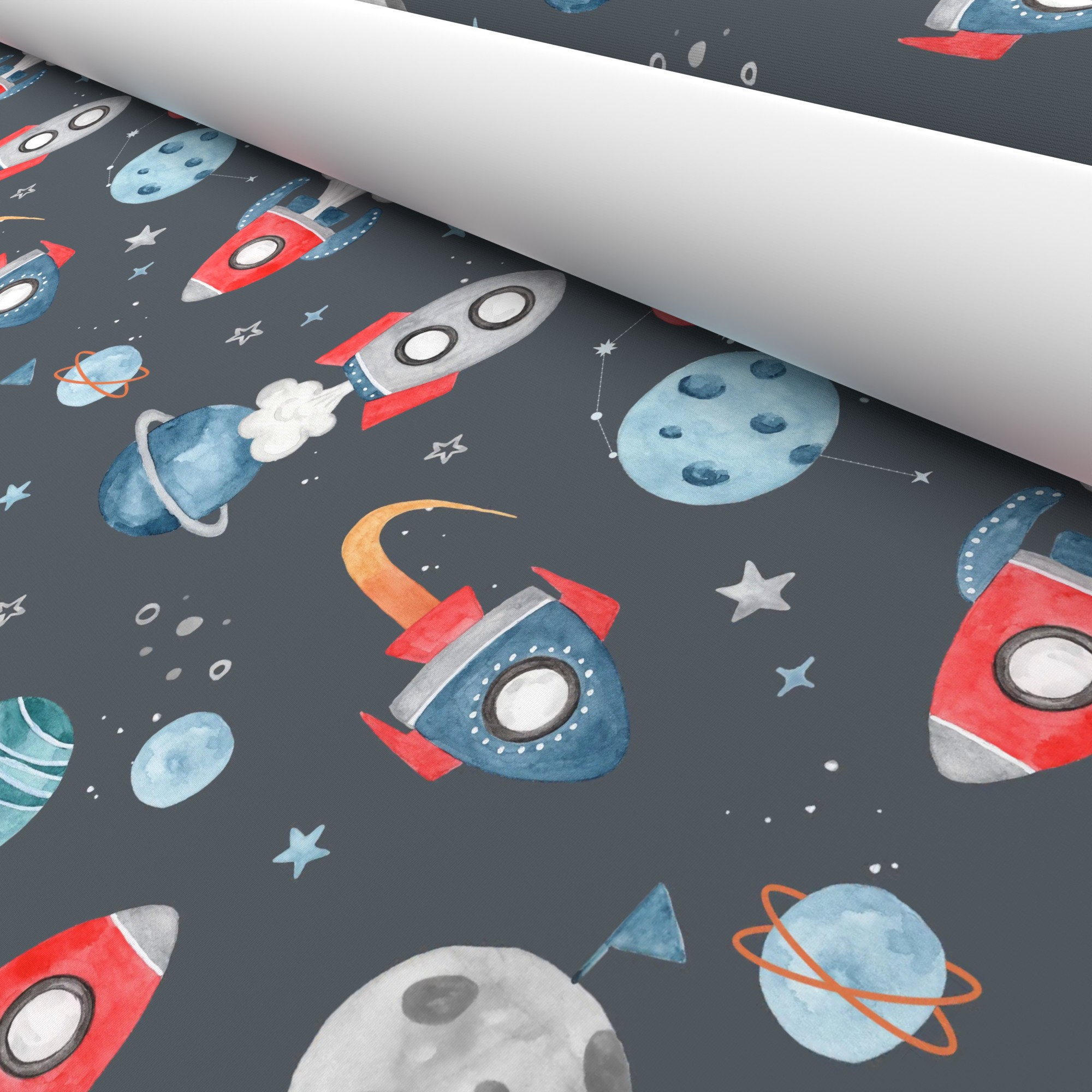 Space Rockets Charcoal Blackout - Image 5