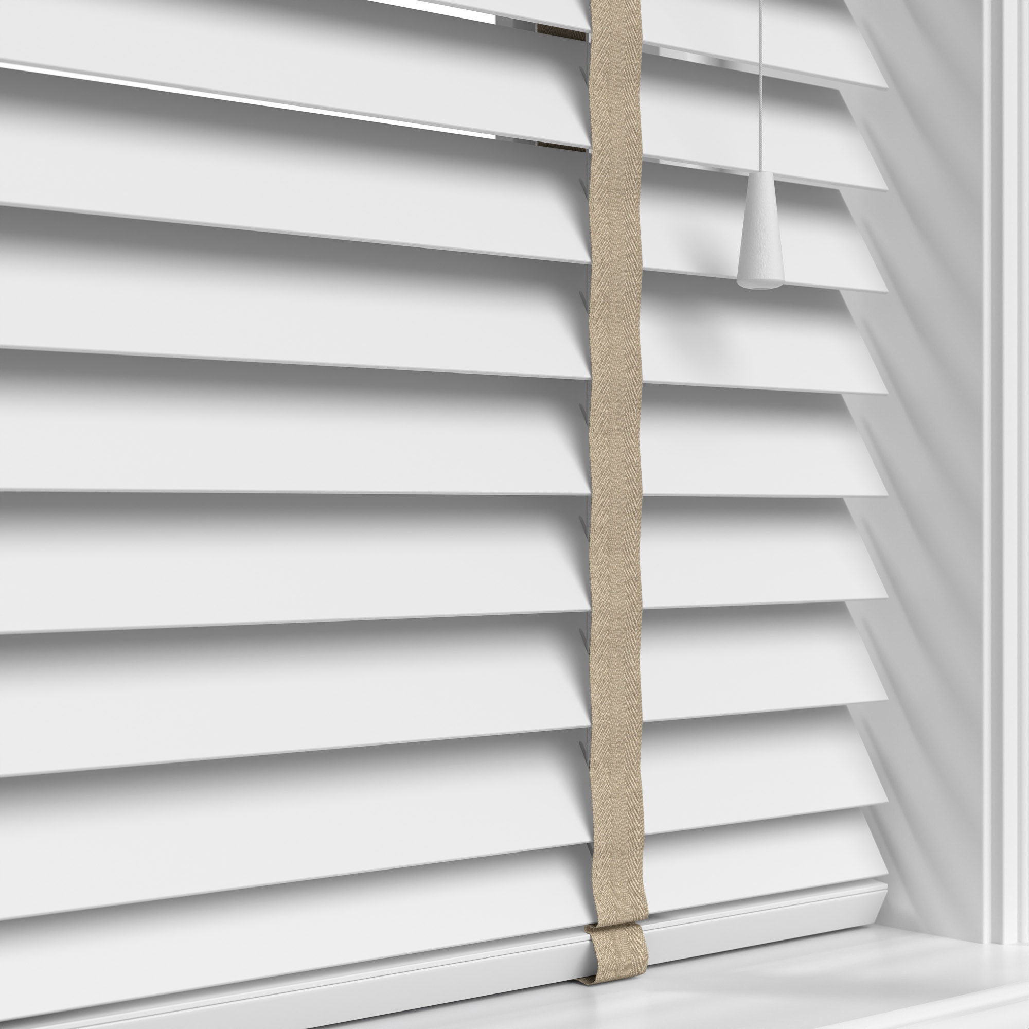 True White With Light Beige Tapes Eco-Wood - Image 4