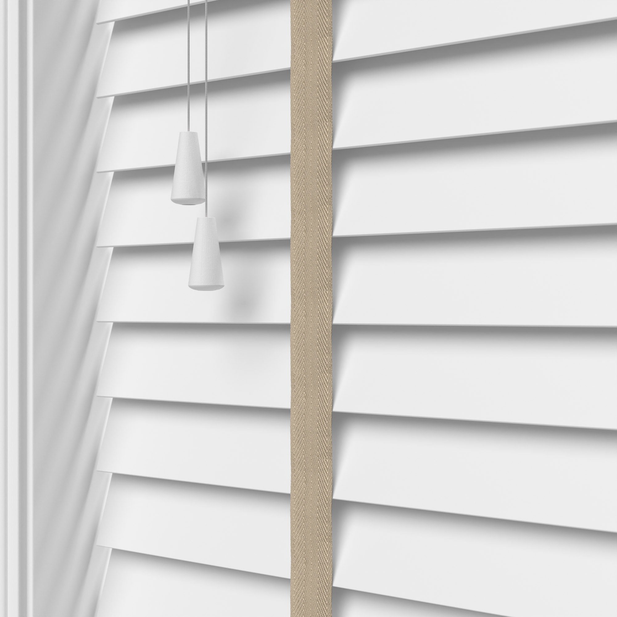 True White With Light Beige Tapes Eco-Wood - Image 5