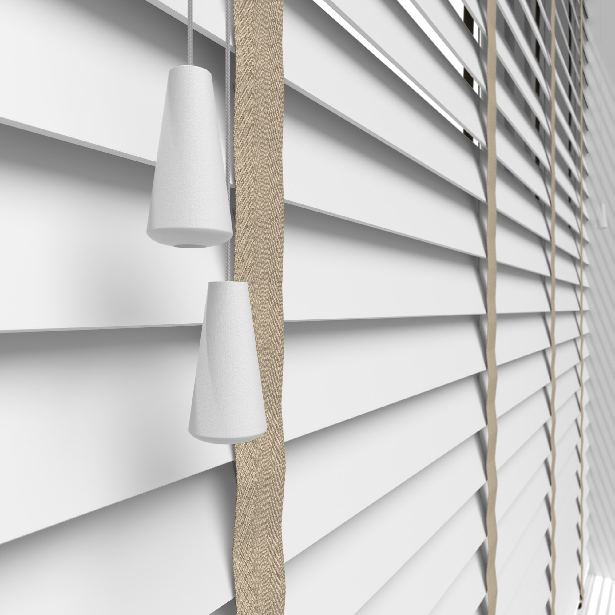 True White With Light Beige Tapes Eco-Wood - Image 6