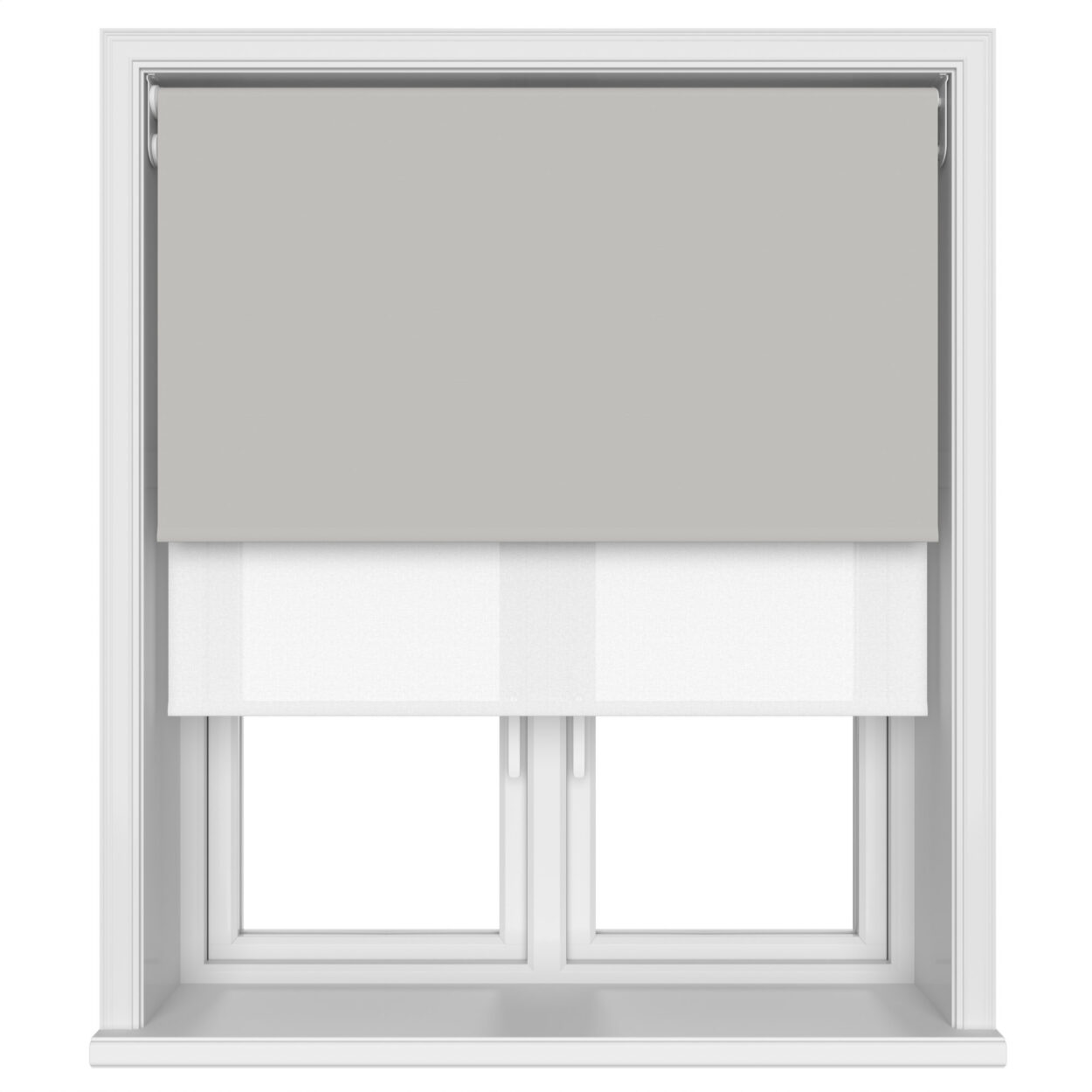Bella Grey Whisper Motorised Double Roller Blind - Image 4
