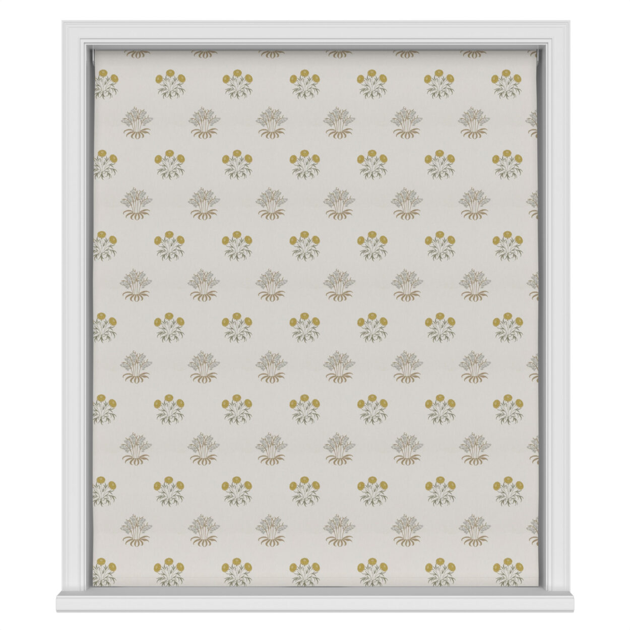 William Morris At Home Lily Flower Embroidery Ochre Motorised - Image 2