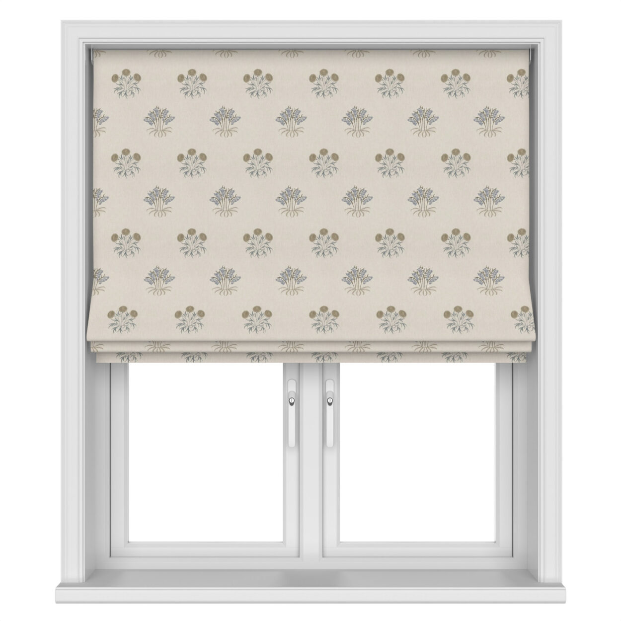 William Morris At Home Lily Flower Embroidery Woad Motorised - Image 3