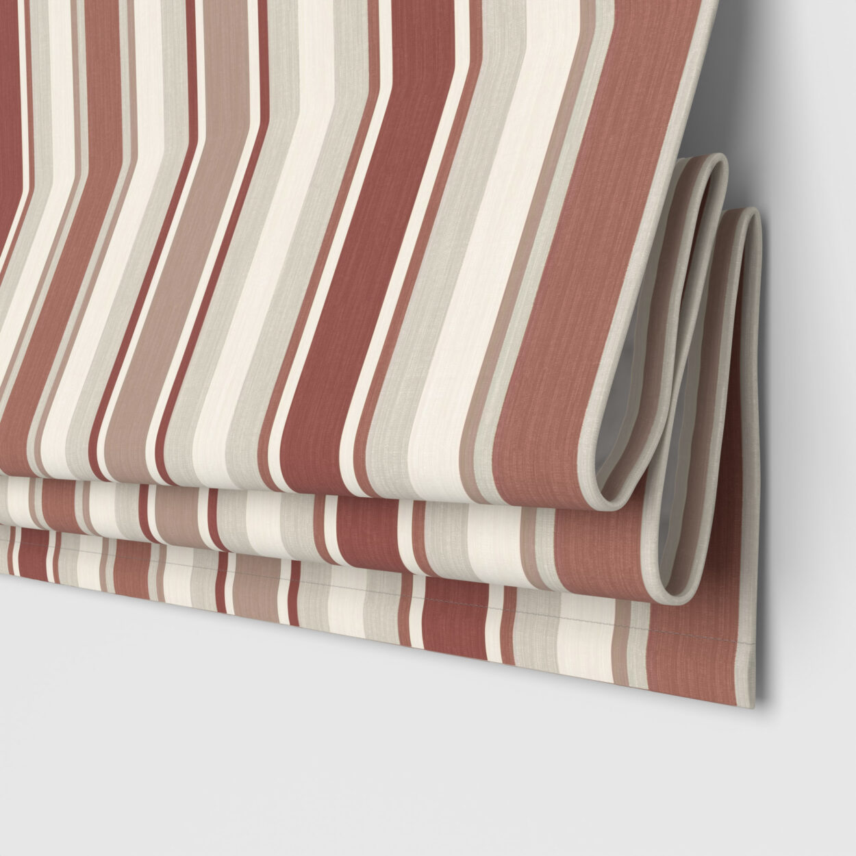 Laura Ashley Awning Stripe Crimson Motorised
