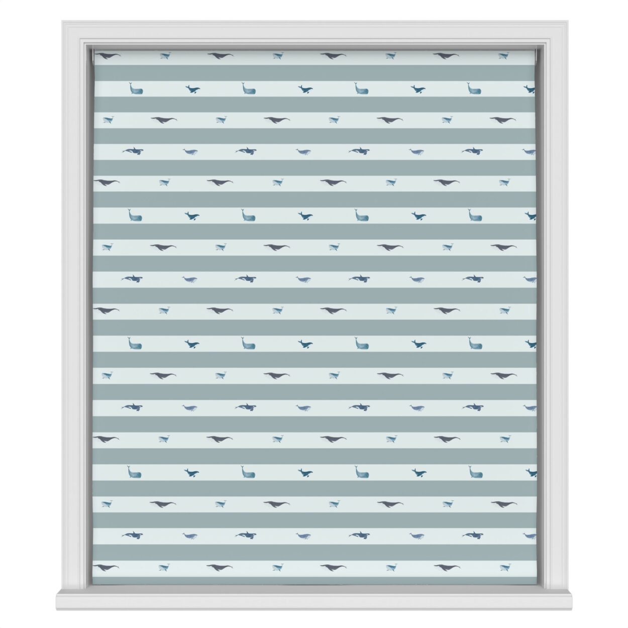 Sophie Allport Whale Stripe Deep Duckegg Motorised - Image 2