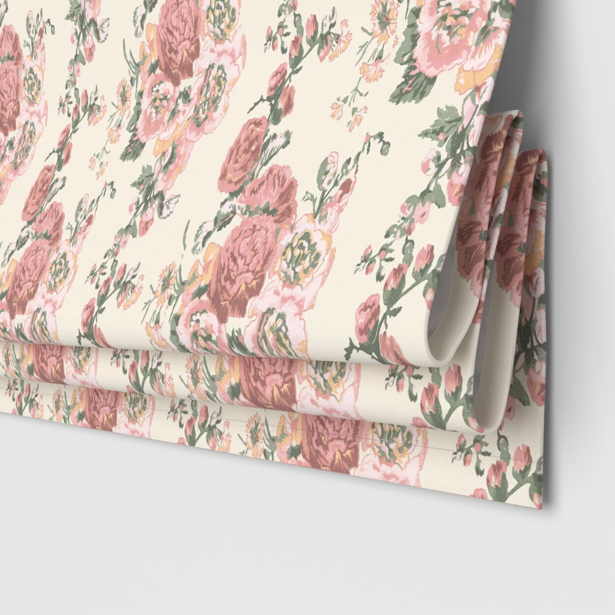 Laura Ashley Hollyhocks Coral Pink Motorised
