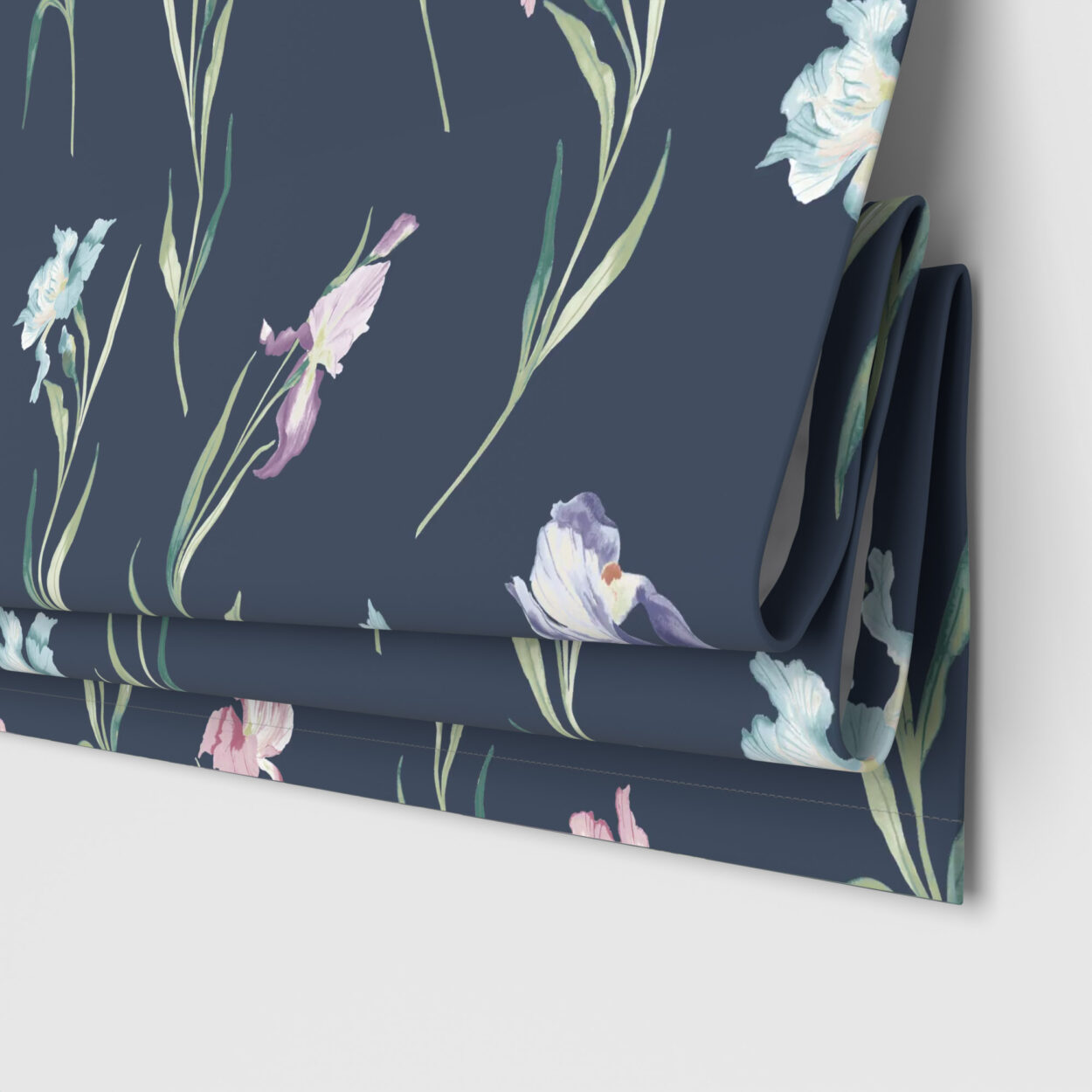 Laura Ashley Hawling Irises Midnight Navy Motorised