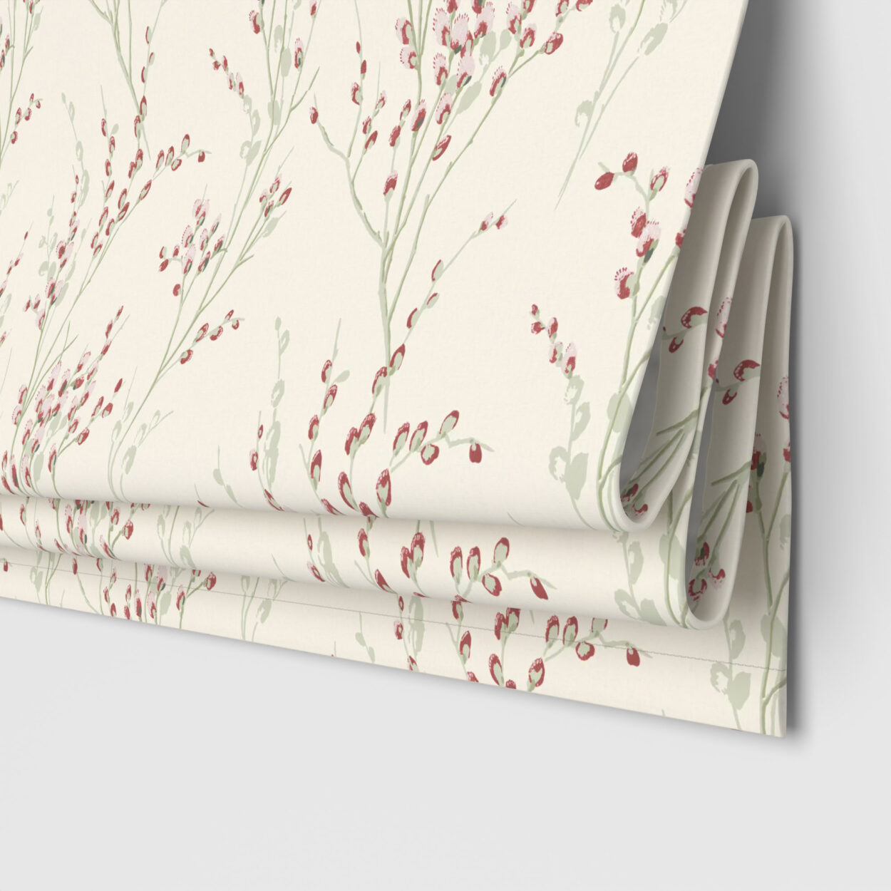 Laura Ashley Pussy Willow Winter Cranberry Red Motorised
