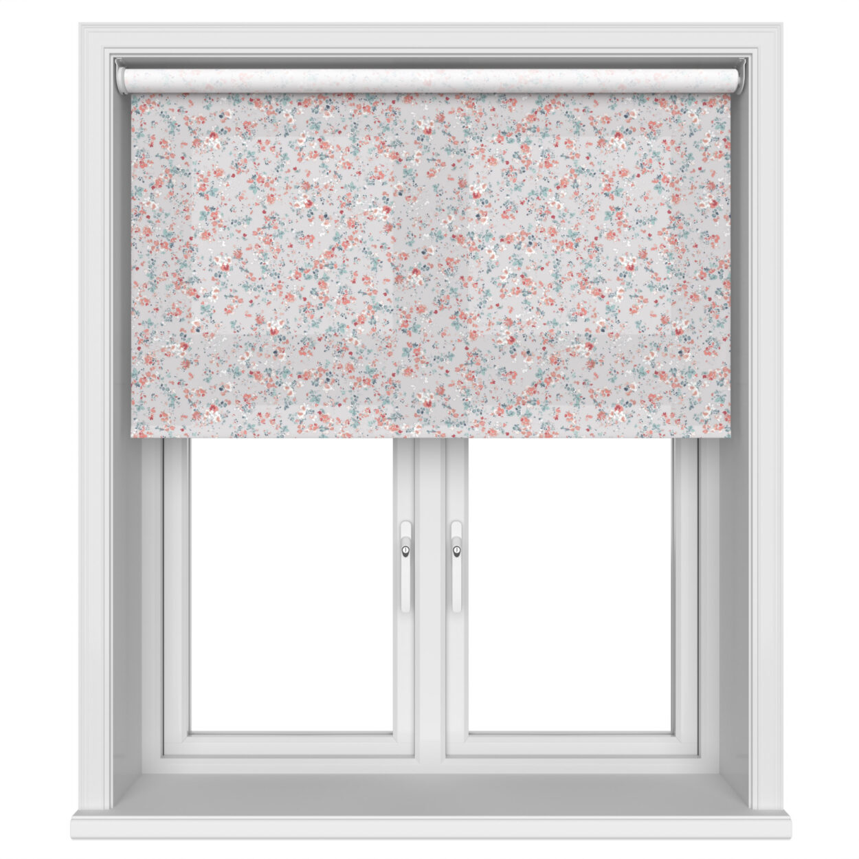 Laura Ashley Blossoms Pale Steel Motorised