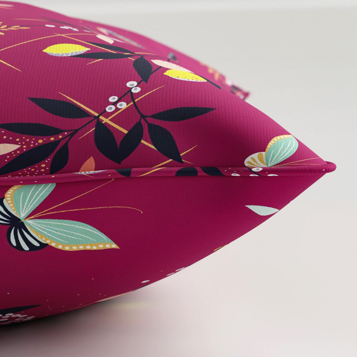 Sara Miller Butterflies & Trellis Purple Cushion - Image 3