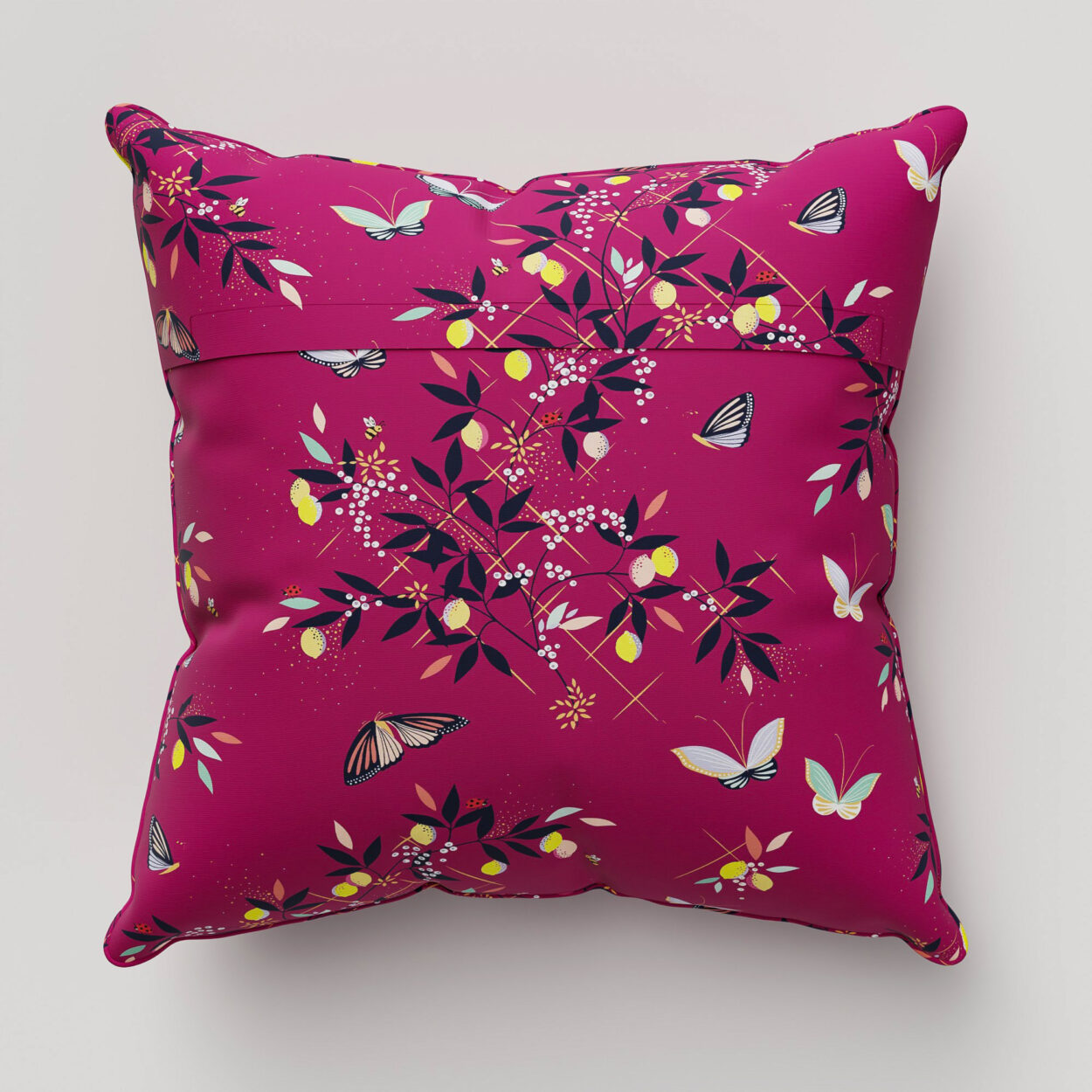 Sara Miller Butterflies & Trellis Purple Cushion - Image 4