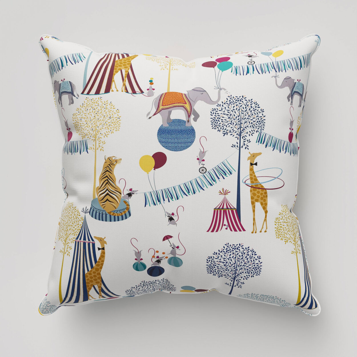 Sara Miller Circus White Cushion