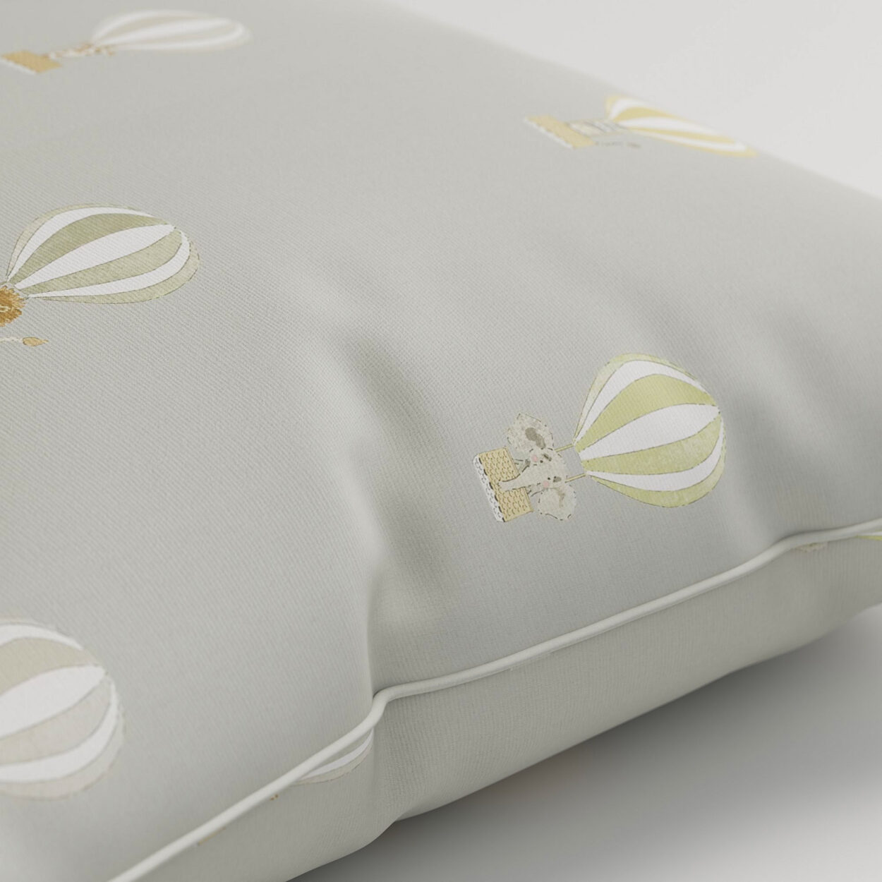 Sophie Allport Bears & Balloons Mint Grey Cushion - Image 2