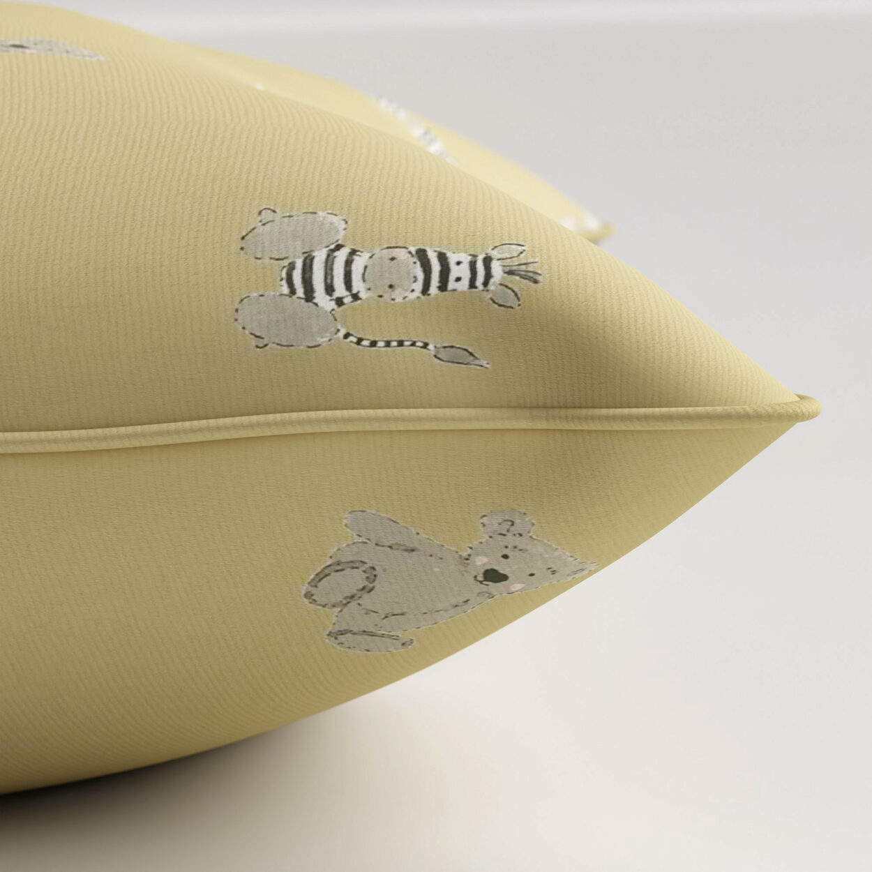 Sophie Allport Bears Soft Mustard Cushion - Image 3