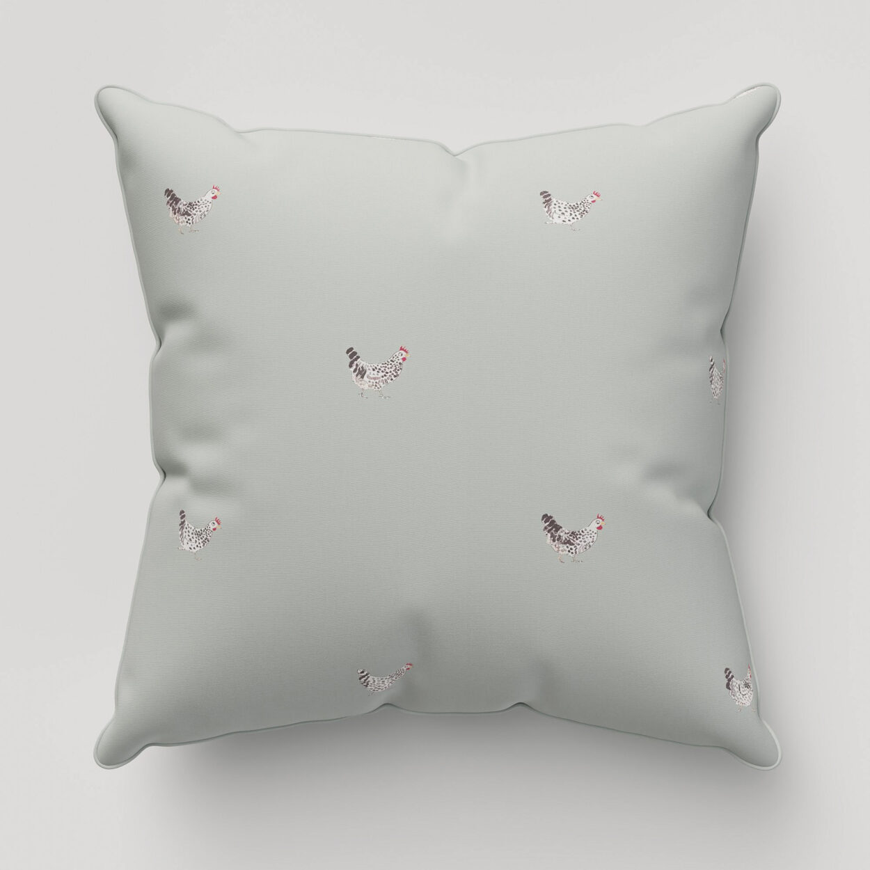 Sophie Allport Chicken Sage Grey Cushion