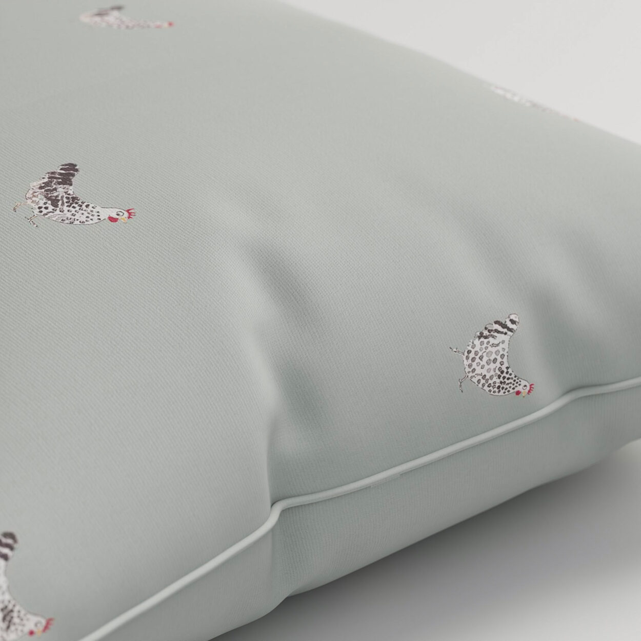Sophie Allport Chicken Sage Grey Cushion - Image 2