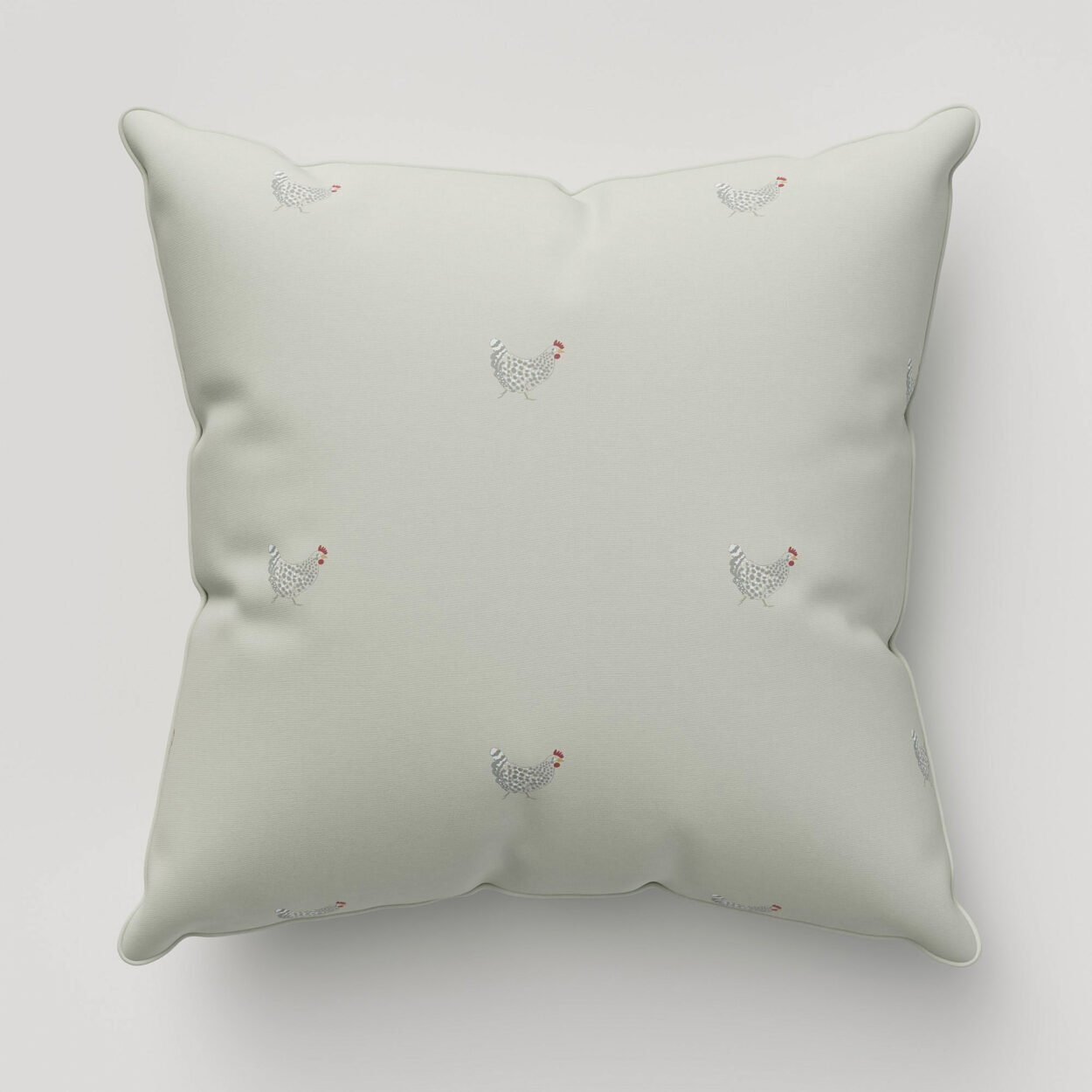 Sophie Allport Chicken Pale Sage Blue Cushion