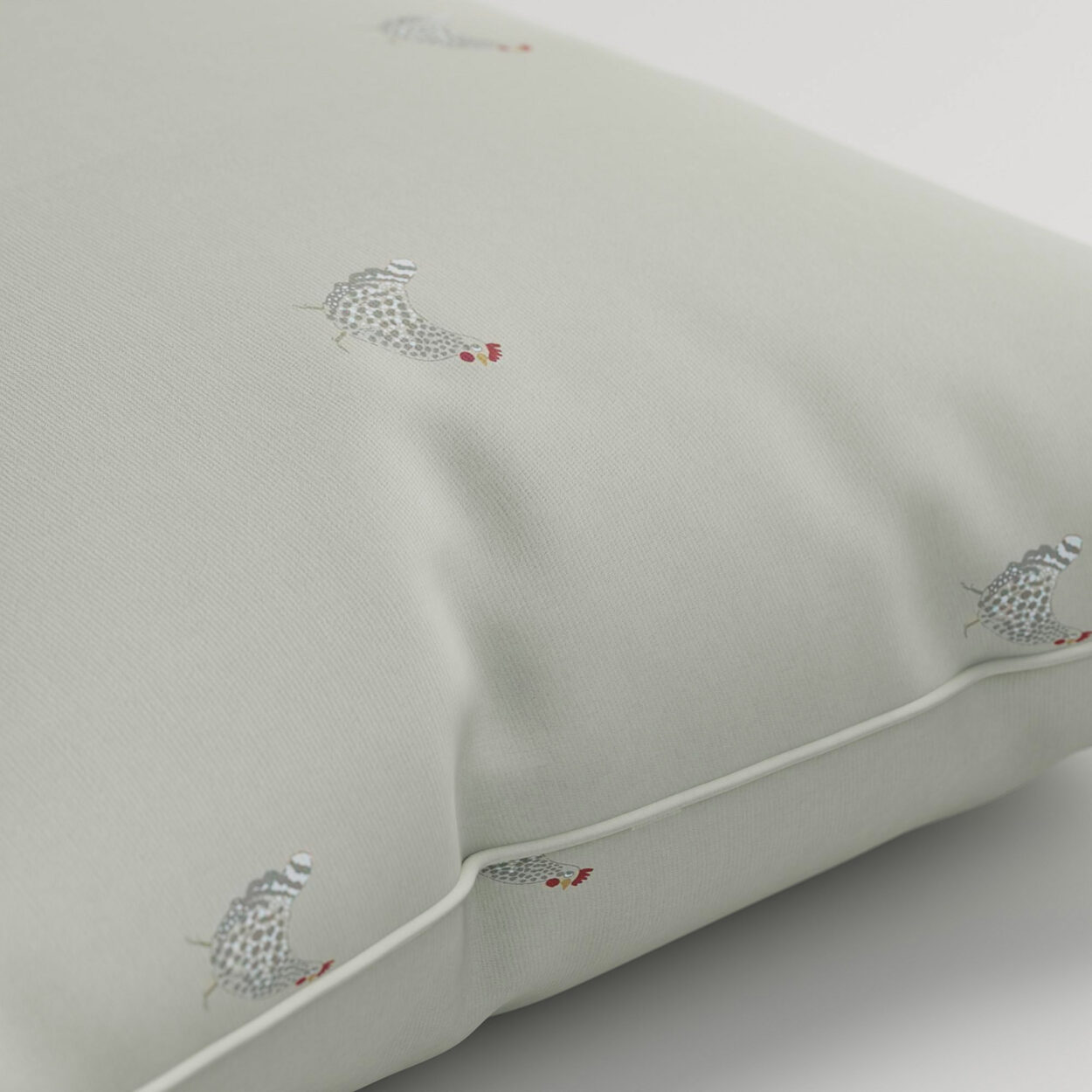 Sophie Allport Chicken Pale Sage Blue Cushion - Image 2