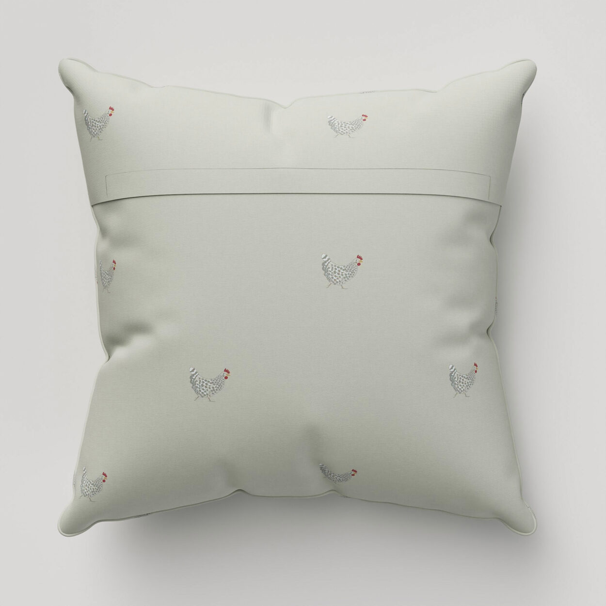 Sophie Allport Chicken Pale Sage Blue Cushion - Image 4