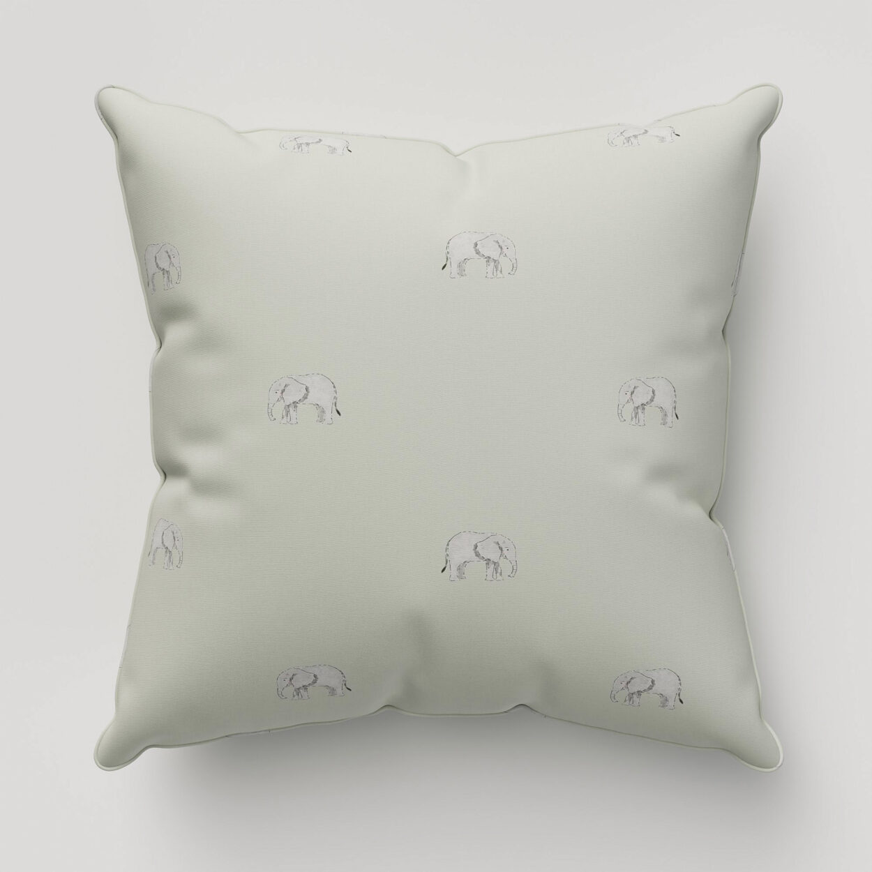 Sophie Allport Elephant Green Grey Cushion