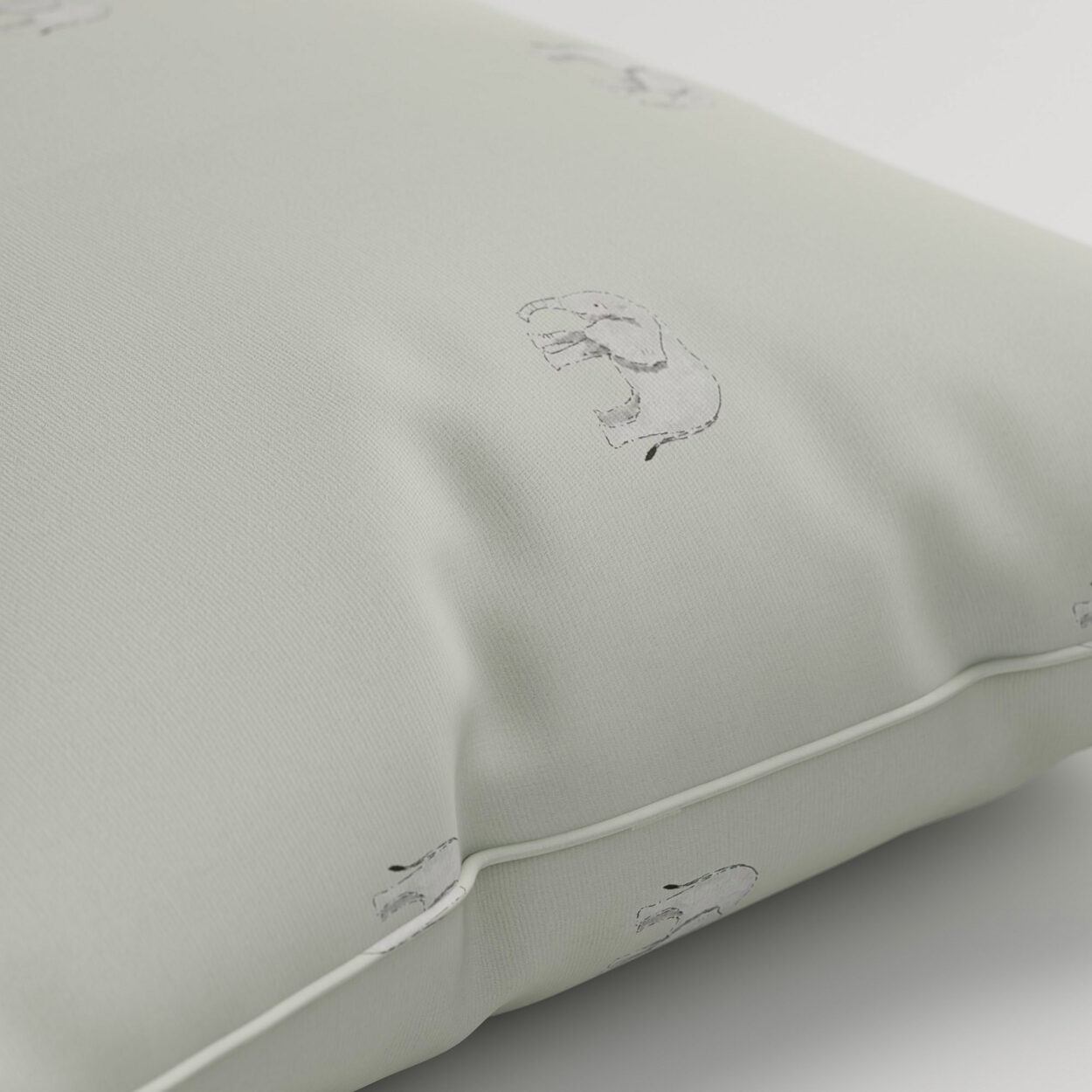 Sophie Allport Elephant Green Grey Cushion - Image 2
