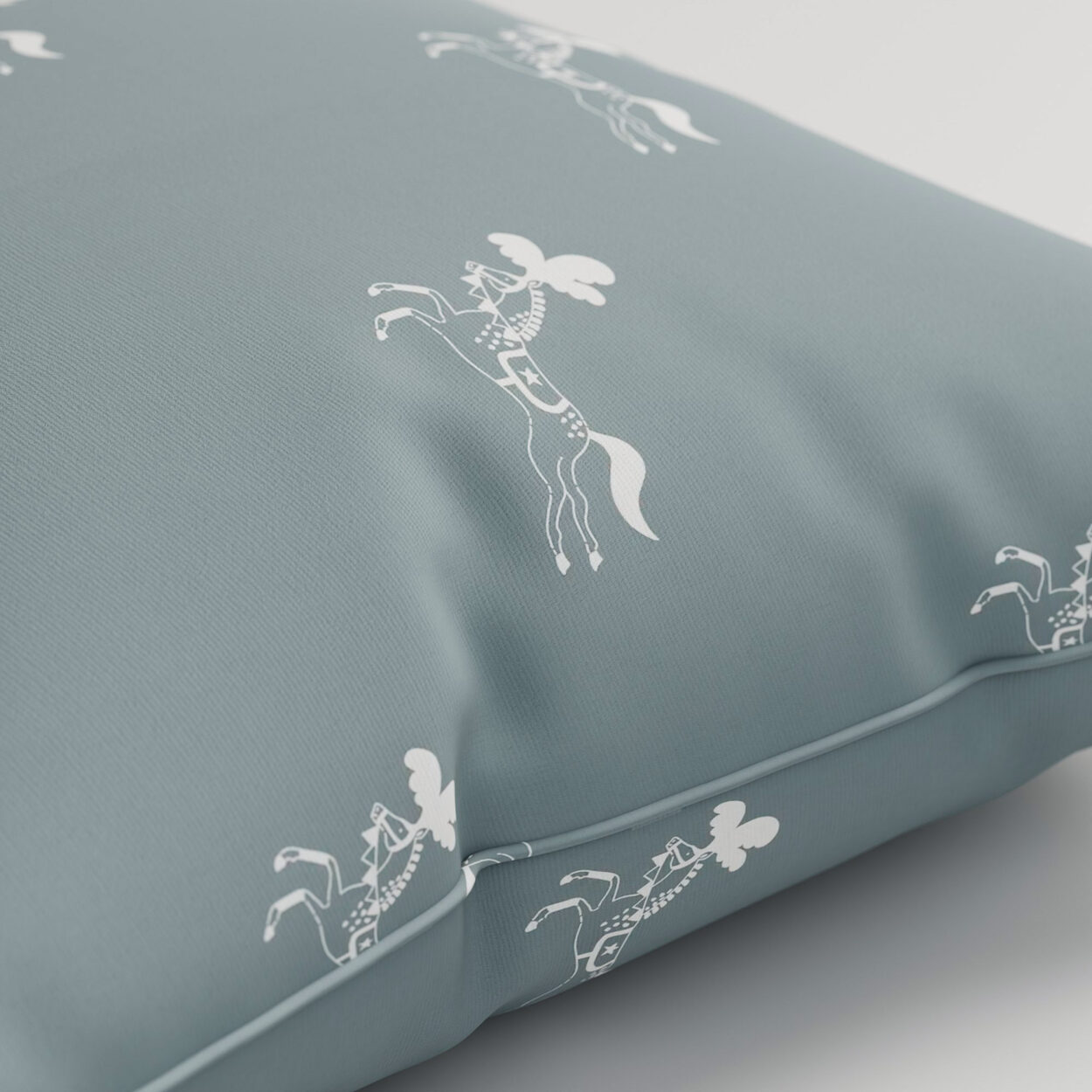 Sophie Allport Fairground Ponies Teal Cushion - Image 2
