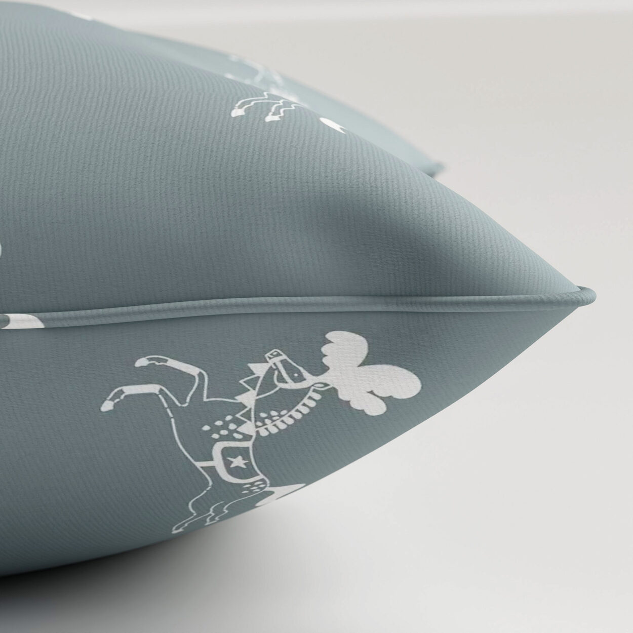 Sophie Allport Fairground Ponies Teal Cushion - Image 3