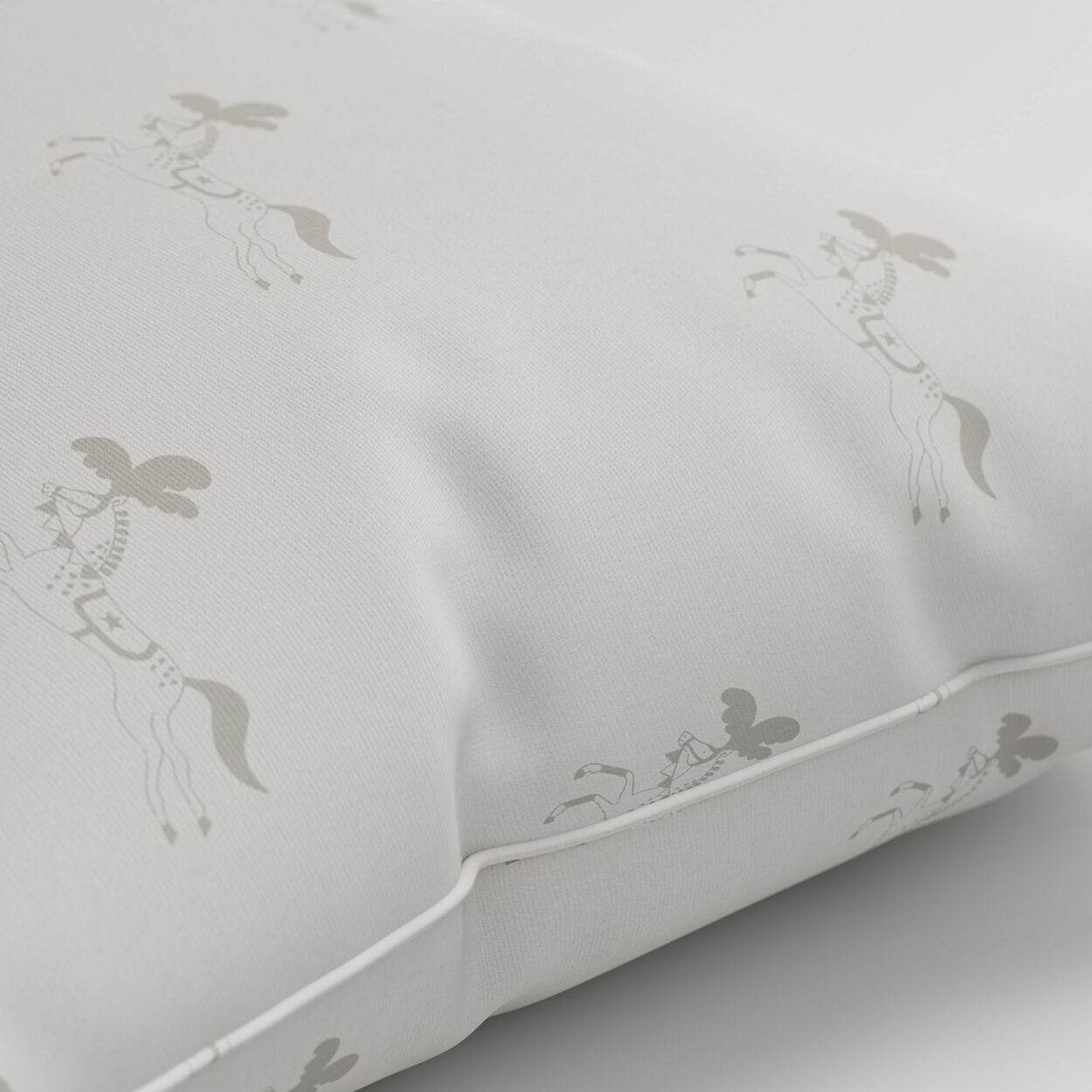 Sophie Allport Fairground Ponies Warm Grey Cushion - Image 2