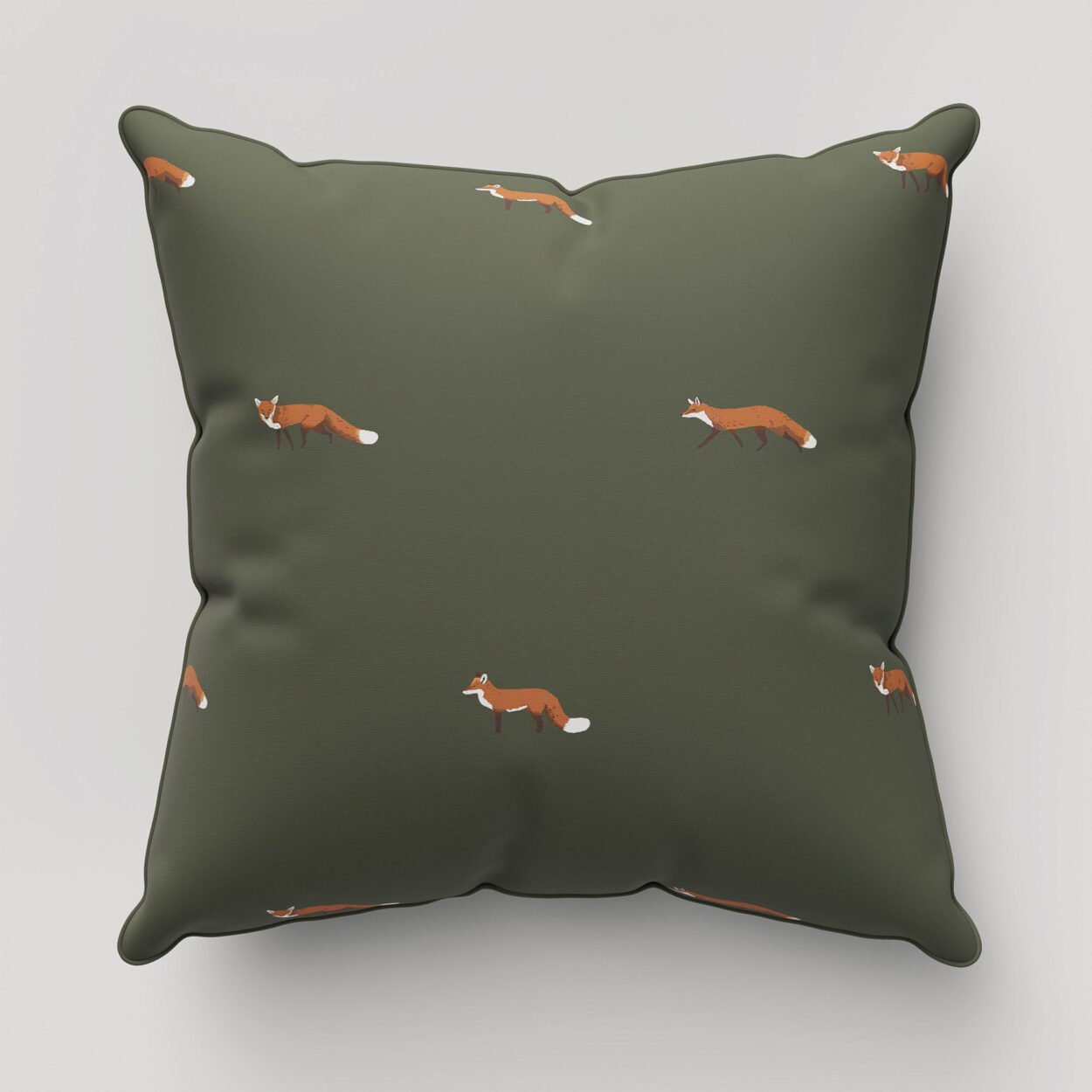 Sophie Allport Foxes Forest Green Cushion