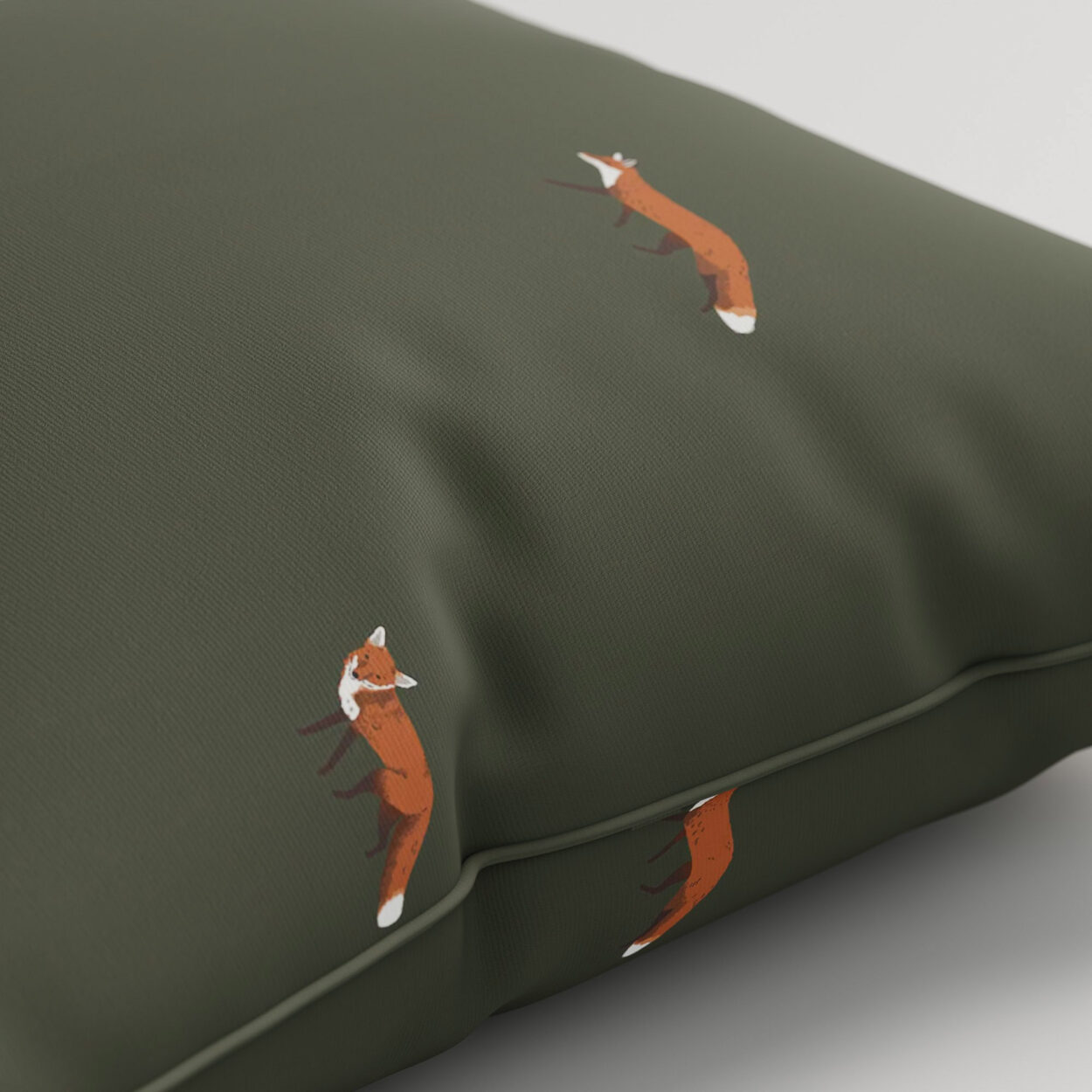 Sophie Allport Foxes Forest Green Cushion - Image 2