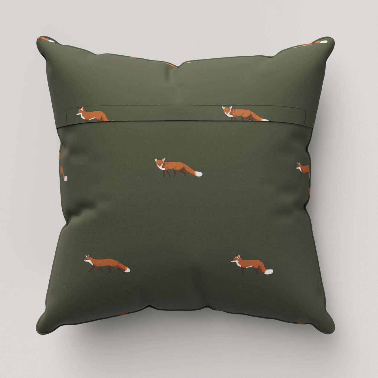 Sophie Allport Foxes Forest Green Cushion - Image 4