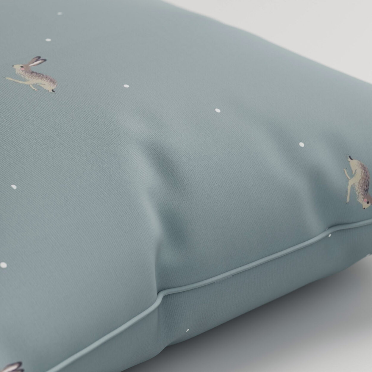 Sophie Allport Hare Teal Blue Cushion - Image 2