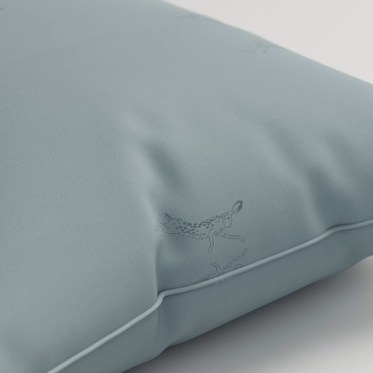 Sophie Allport Boxing Hares Deep Duckegg Cushion - Image 2