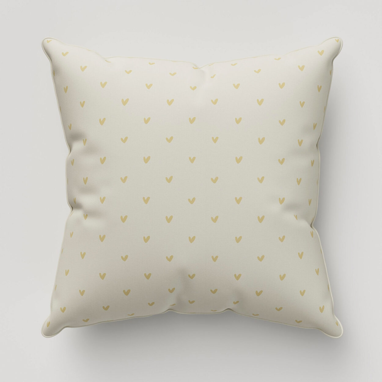Sophie Allport Hearts Soft Mustard Cushion