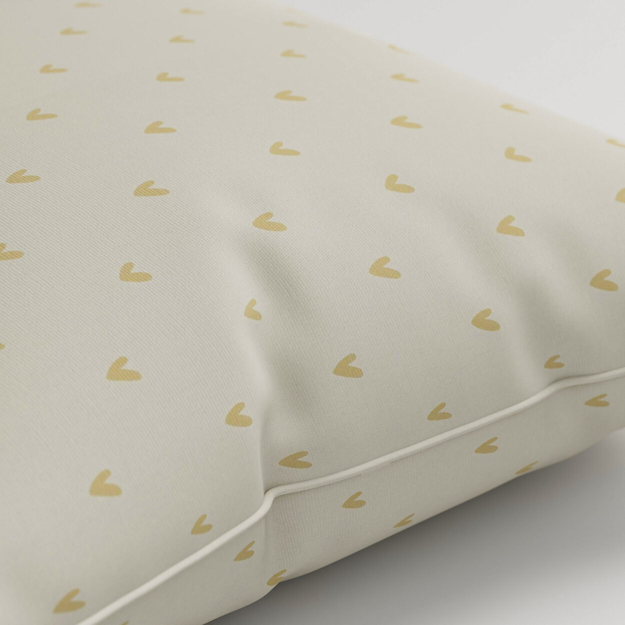 Sophie Allport Hearts Soft Mustard Cushion - Image 2