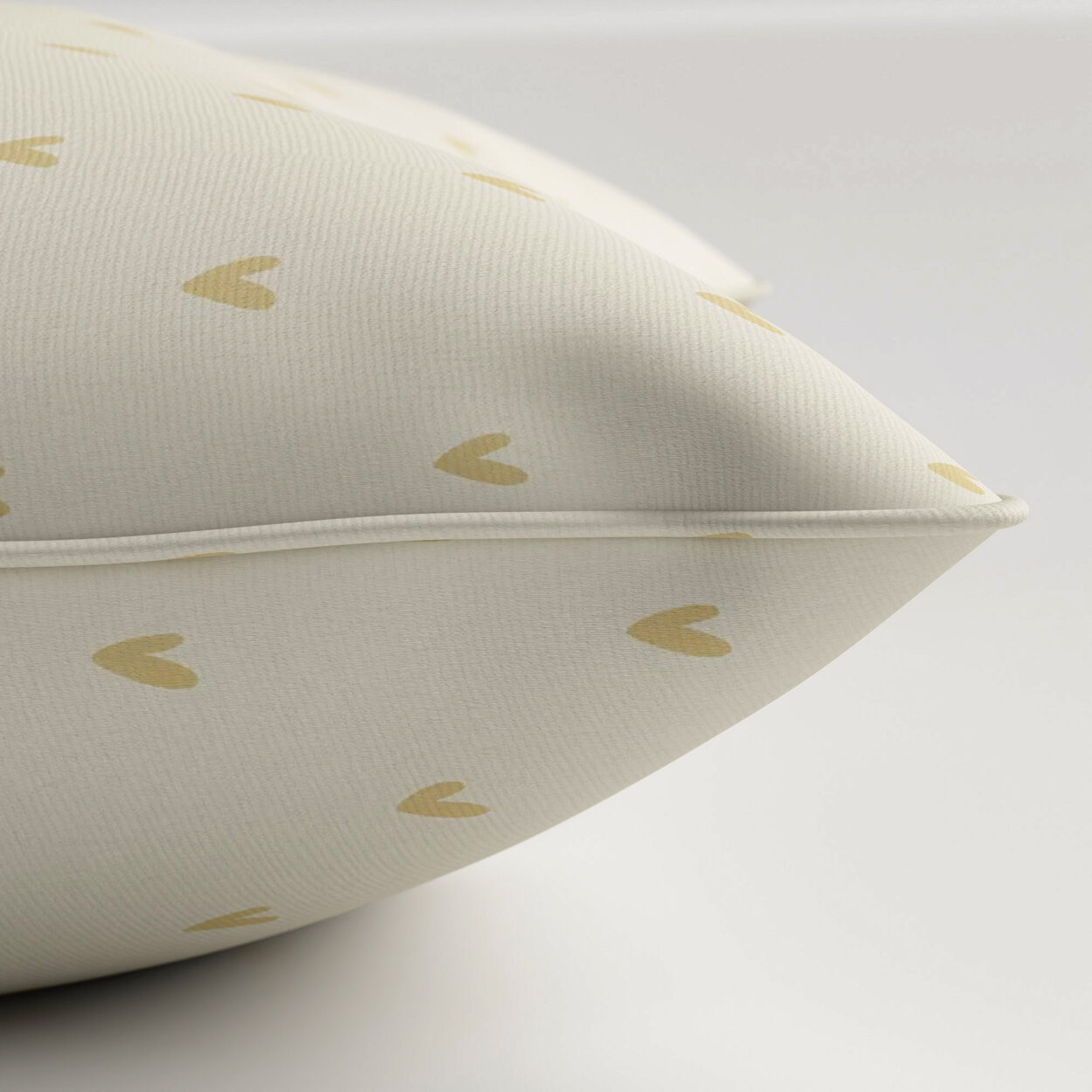 Sophie Allport Hearts Soft Mustard Cushion - Image 3