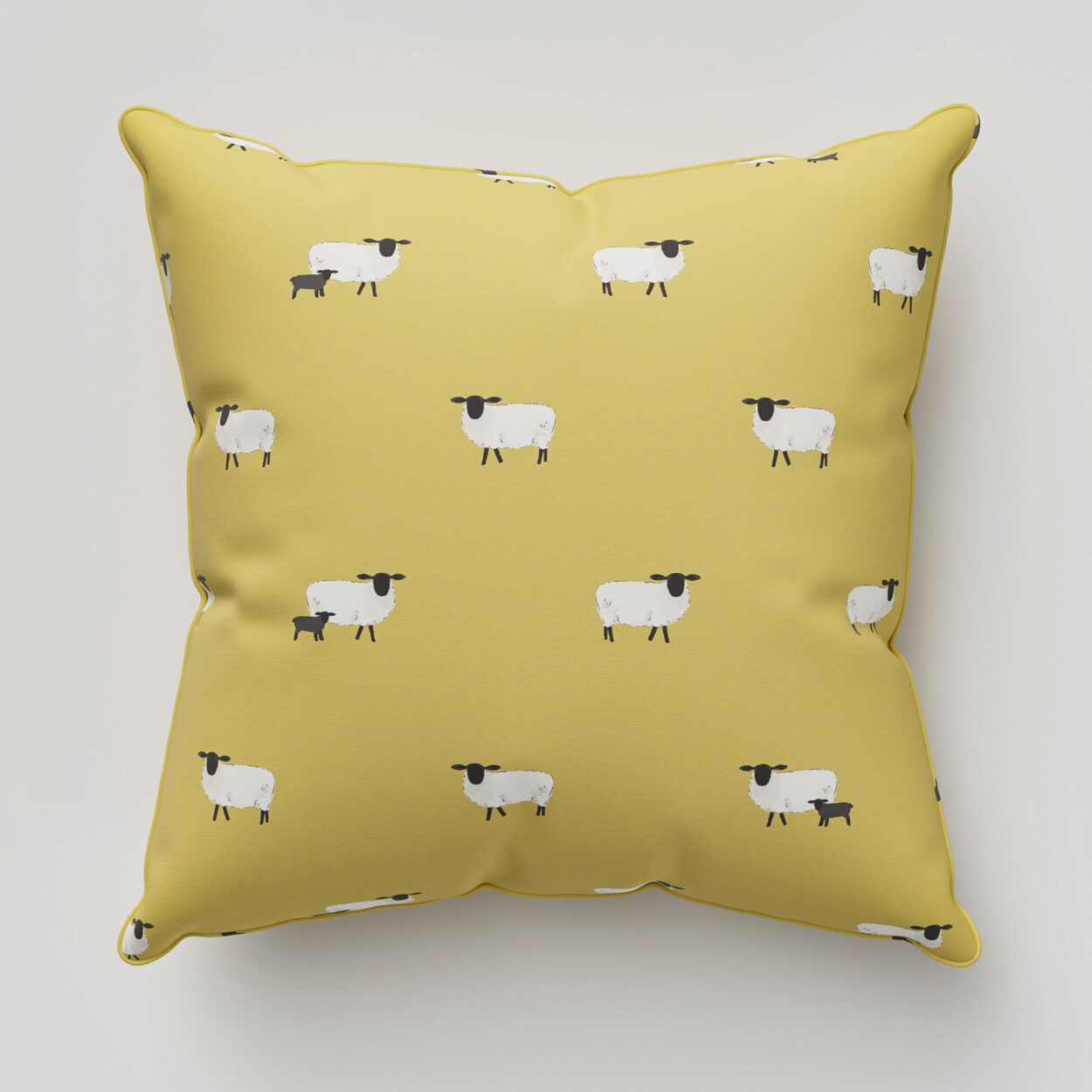 Sophie Allport Sheep Ochre Cushion