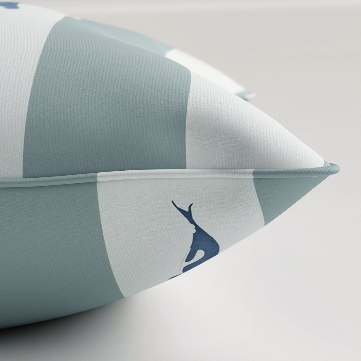 Sophie Allport Whale Stripe Deep Duckegg Cushion - Image 3