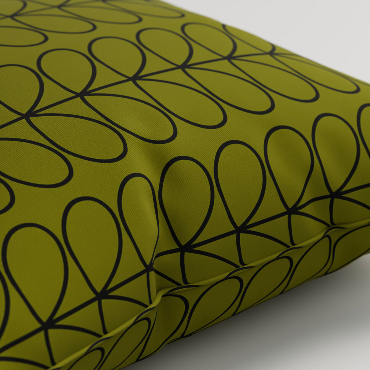 Orla Kiely Linear Stem Olive & Black Cushion - Image 2