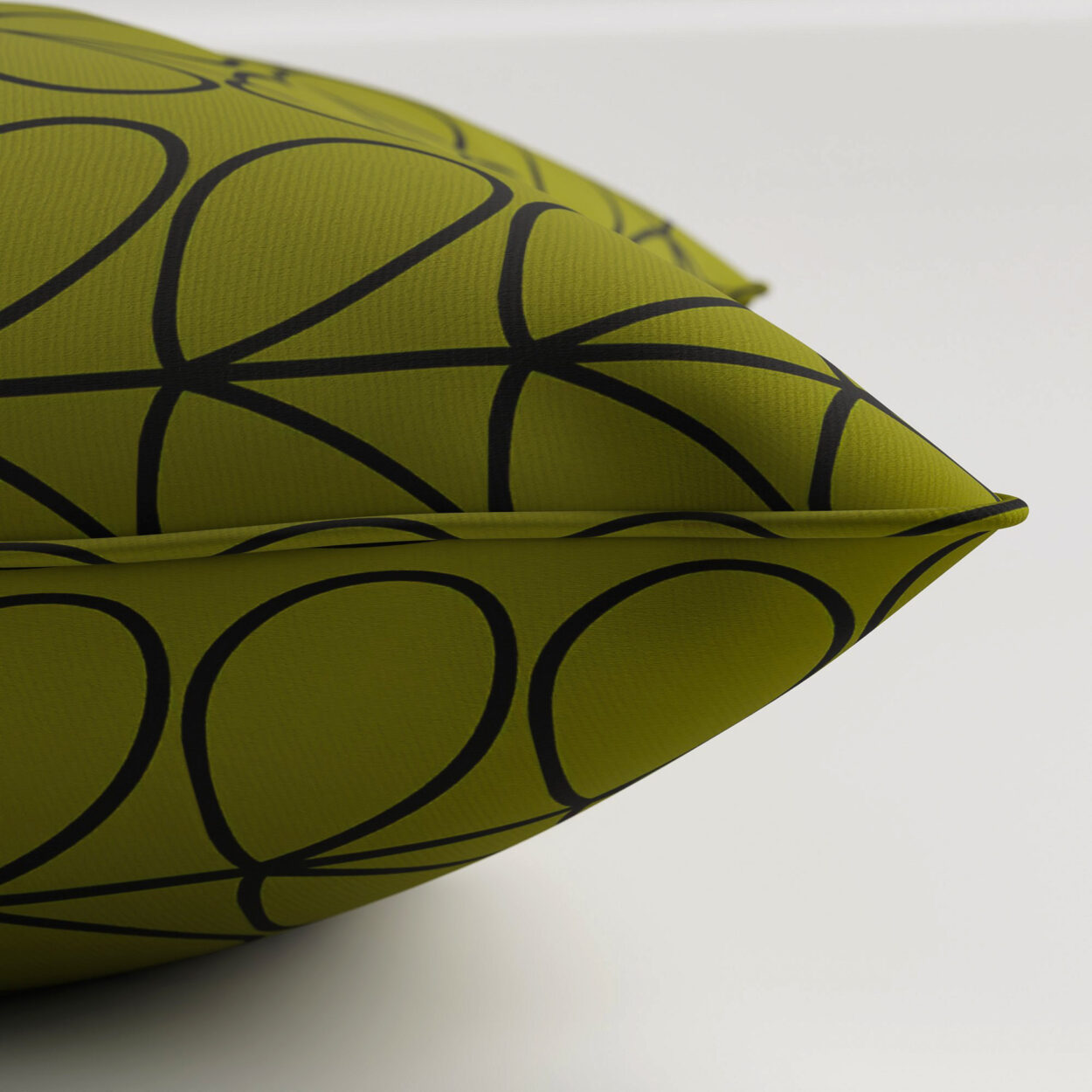 Orla Kiely Linear Stem Olive & Black Cushion - Image 3